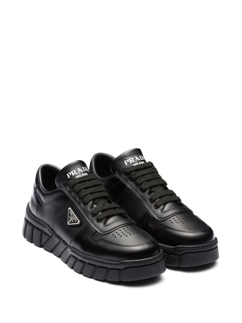 logo-plaque low-top sneakers - 2