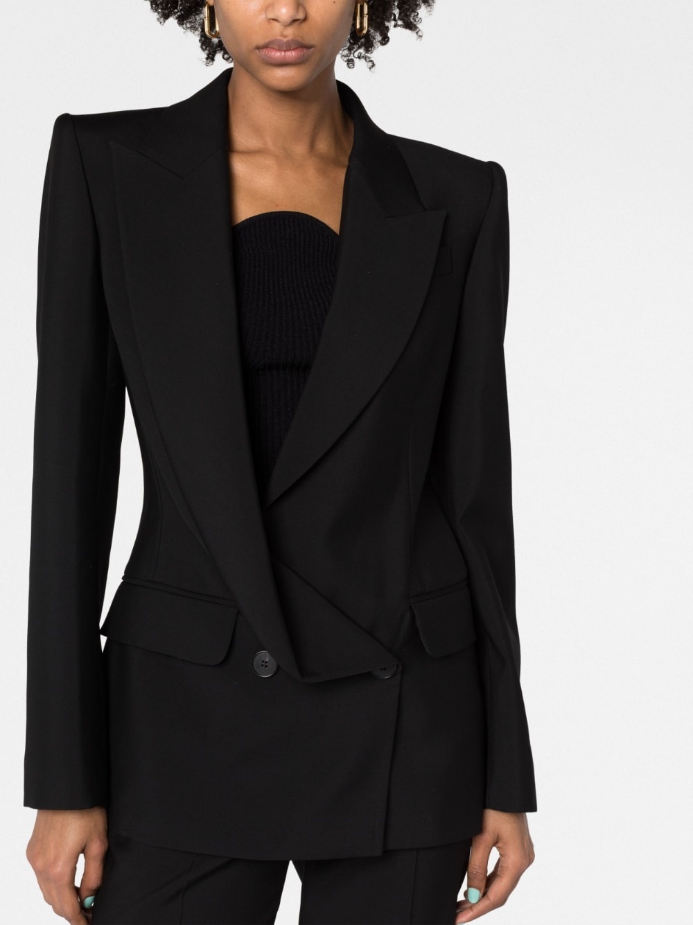 asymmetric double-breasted blazer - 5