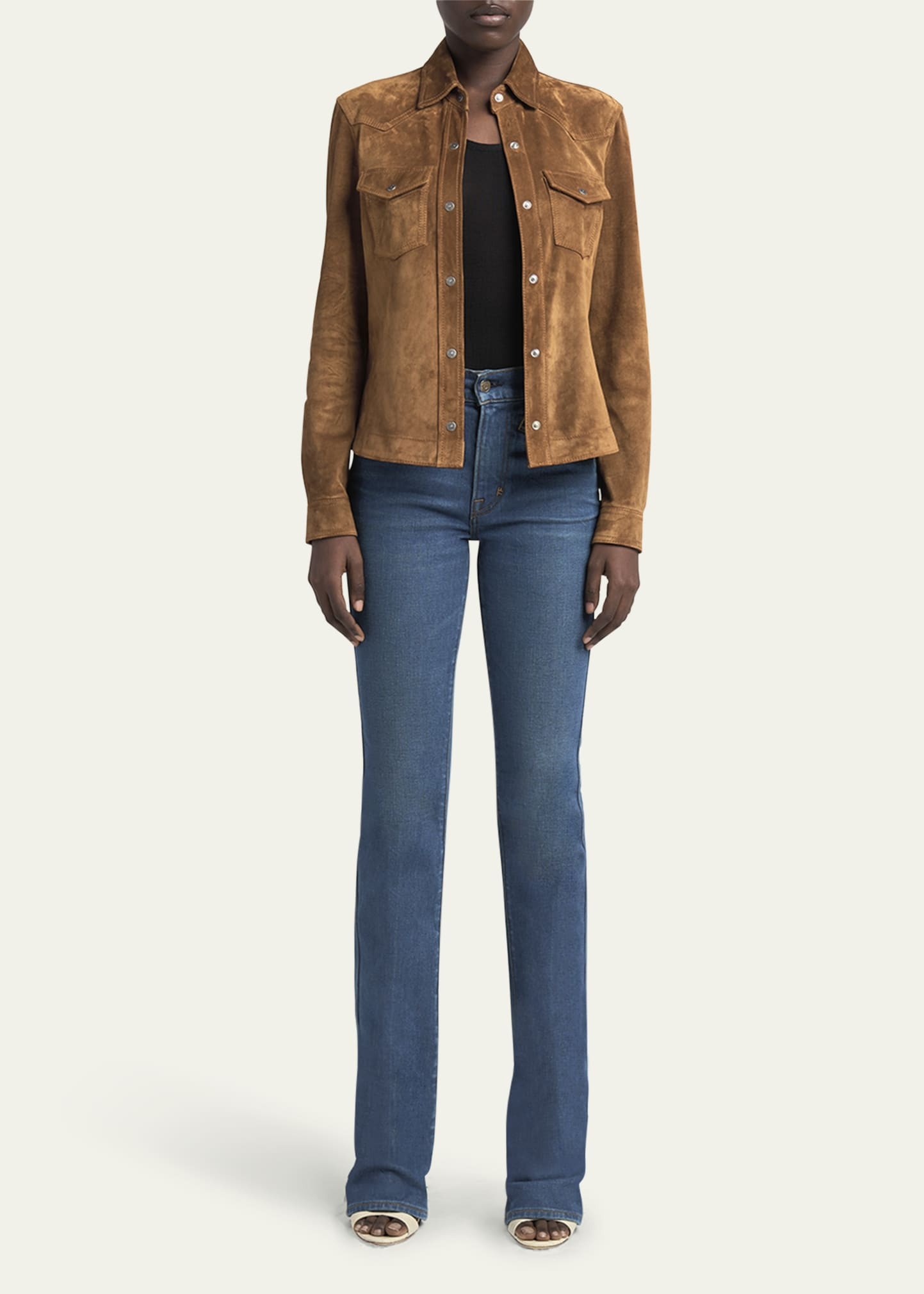 Straight Leg Denim Pants - 2
