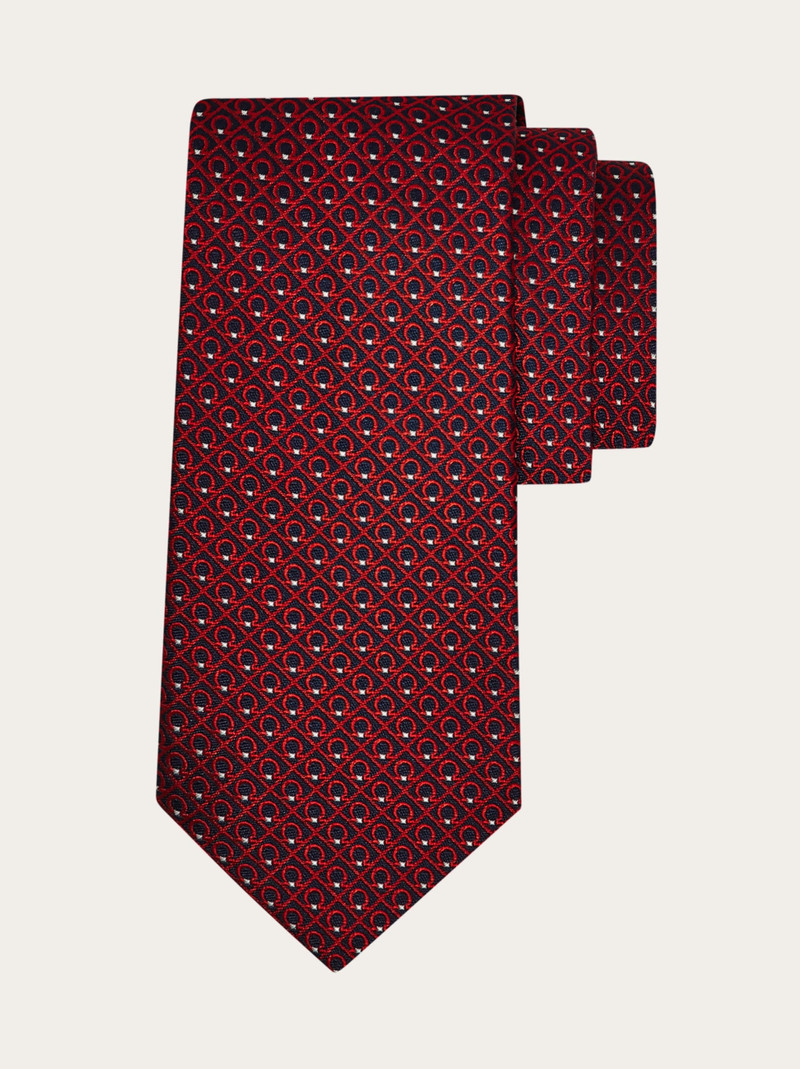 Gancini jacquard silk tie 1