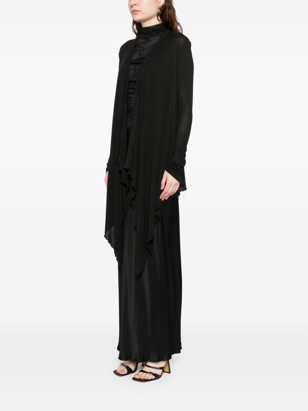 open-front asymmetric cardigan - 3
