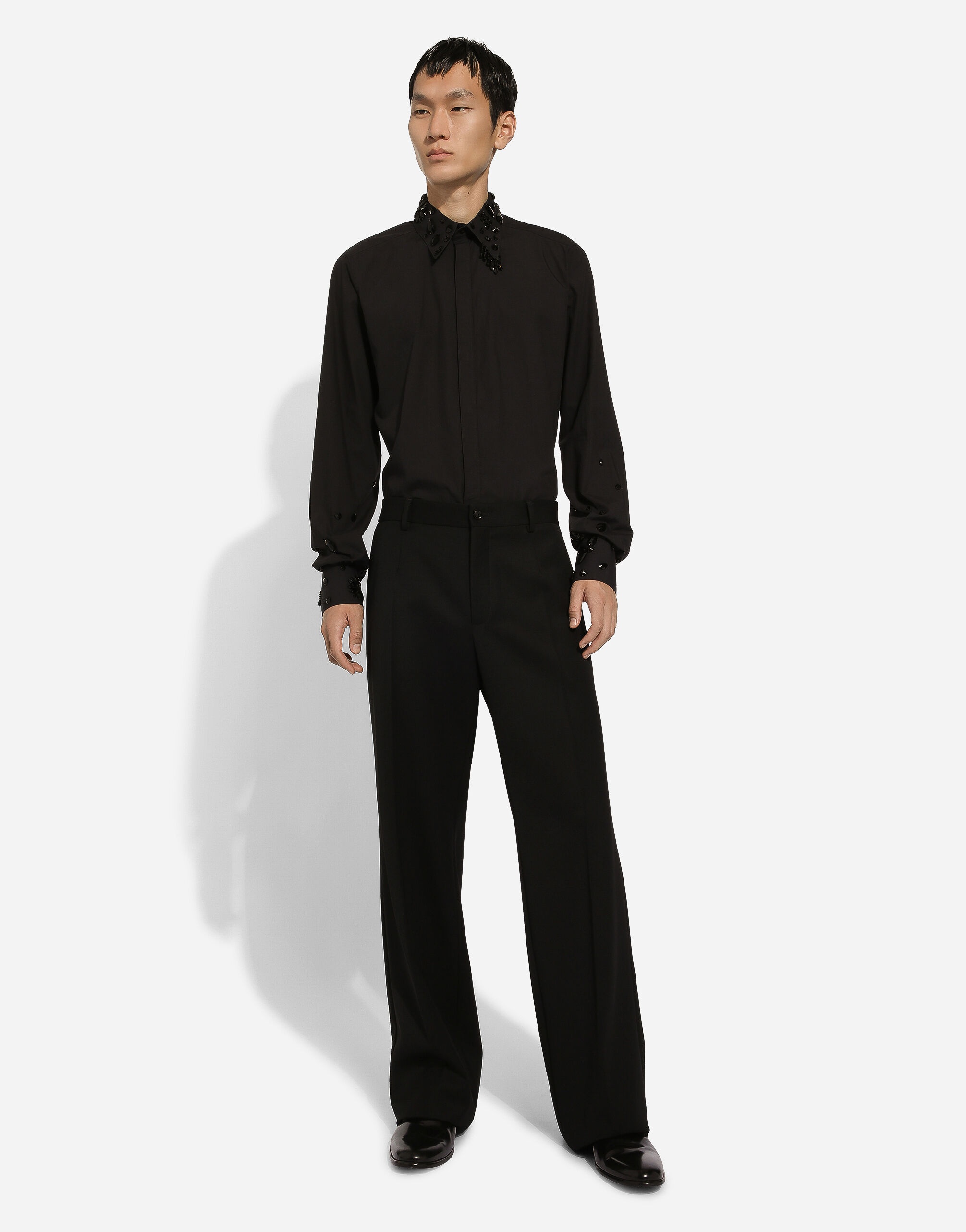 Martini-fit shirt with rhinestone embroidery - 5