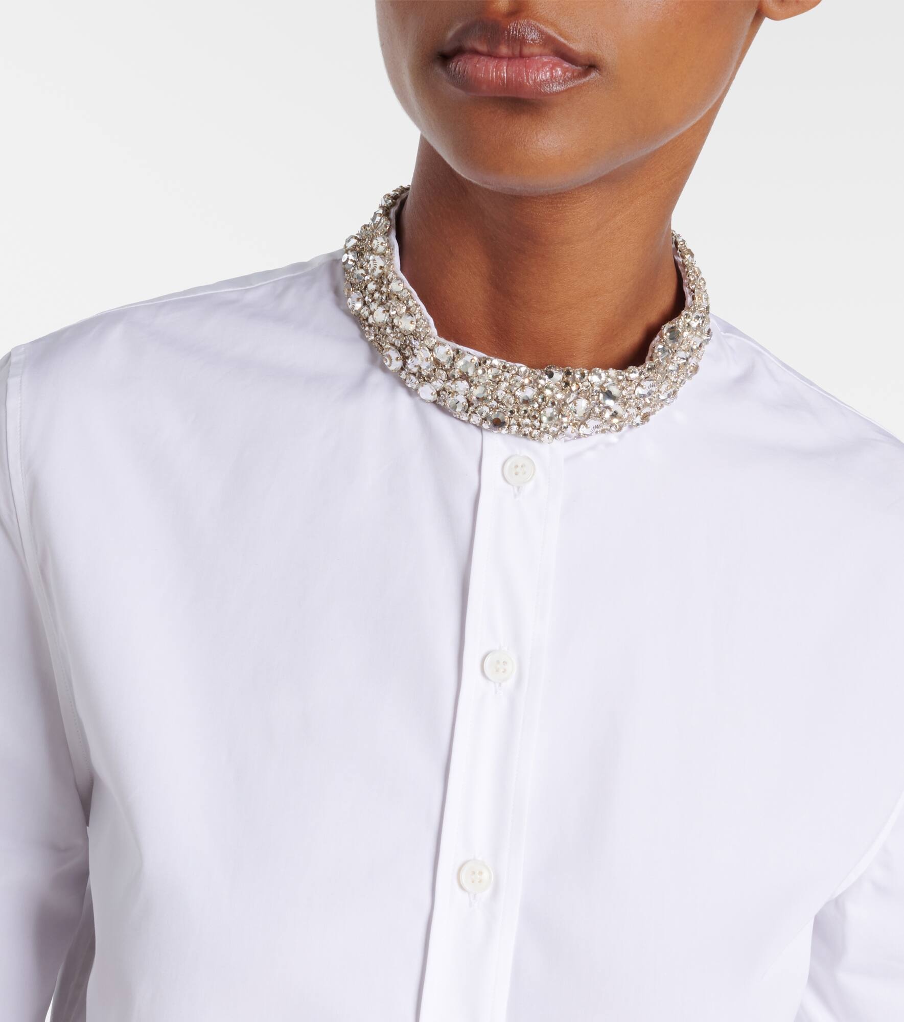 Crystal-embellished cotton shirt - 4