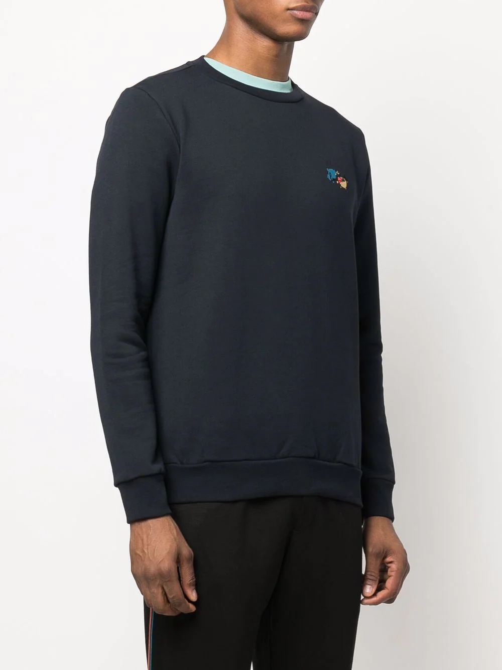 chest-logo crewneck sweater - 3