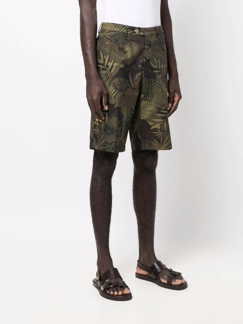 leaf-print bermuda shorts - 3