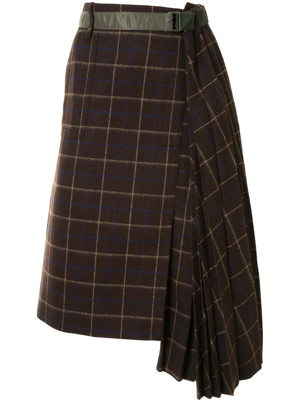 asymmetric tartan skirt - 1