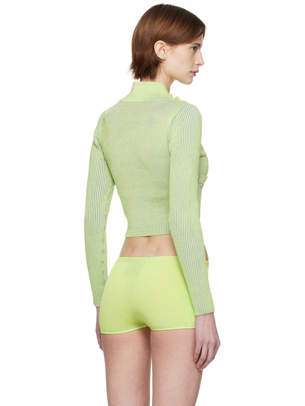 Green Tracksuit Zip-Up Sweater - 3
