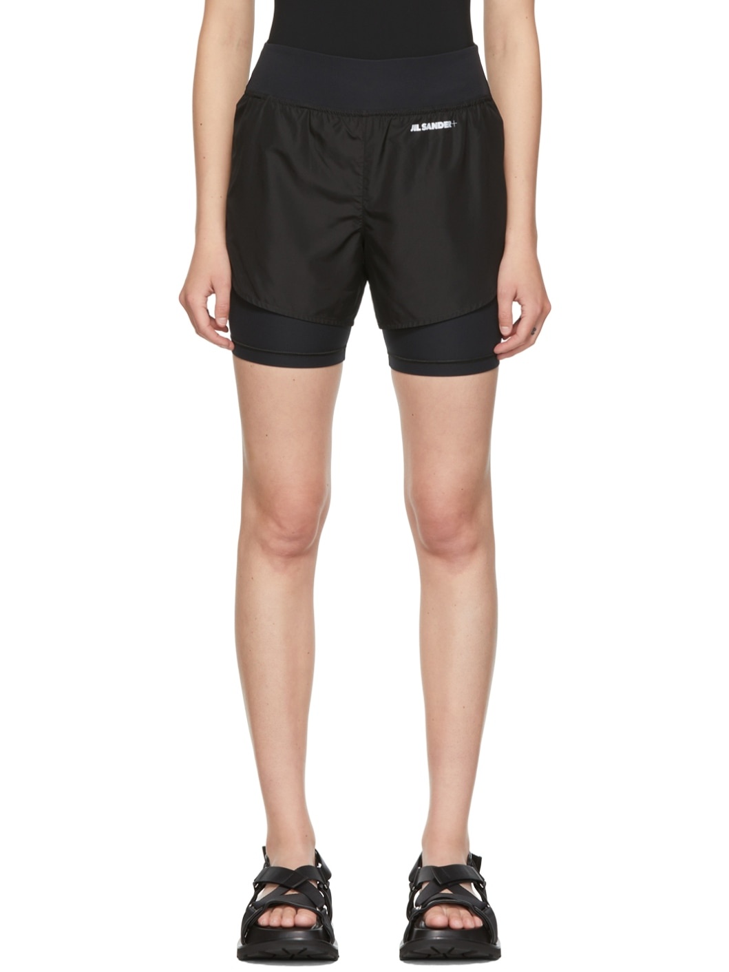 Black Nylon Sport Shorts - 1