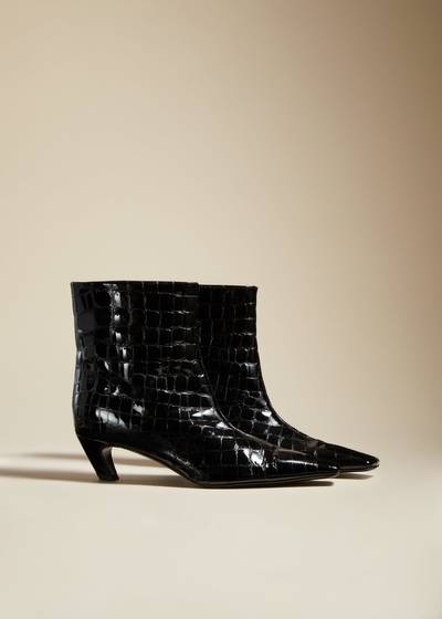 KHAITE The Arizona Boot in Black Croc Embossed Leather outlook