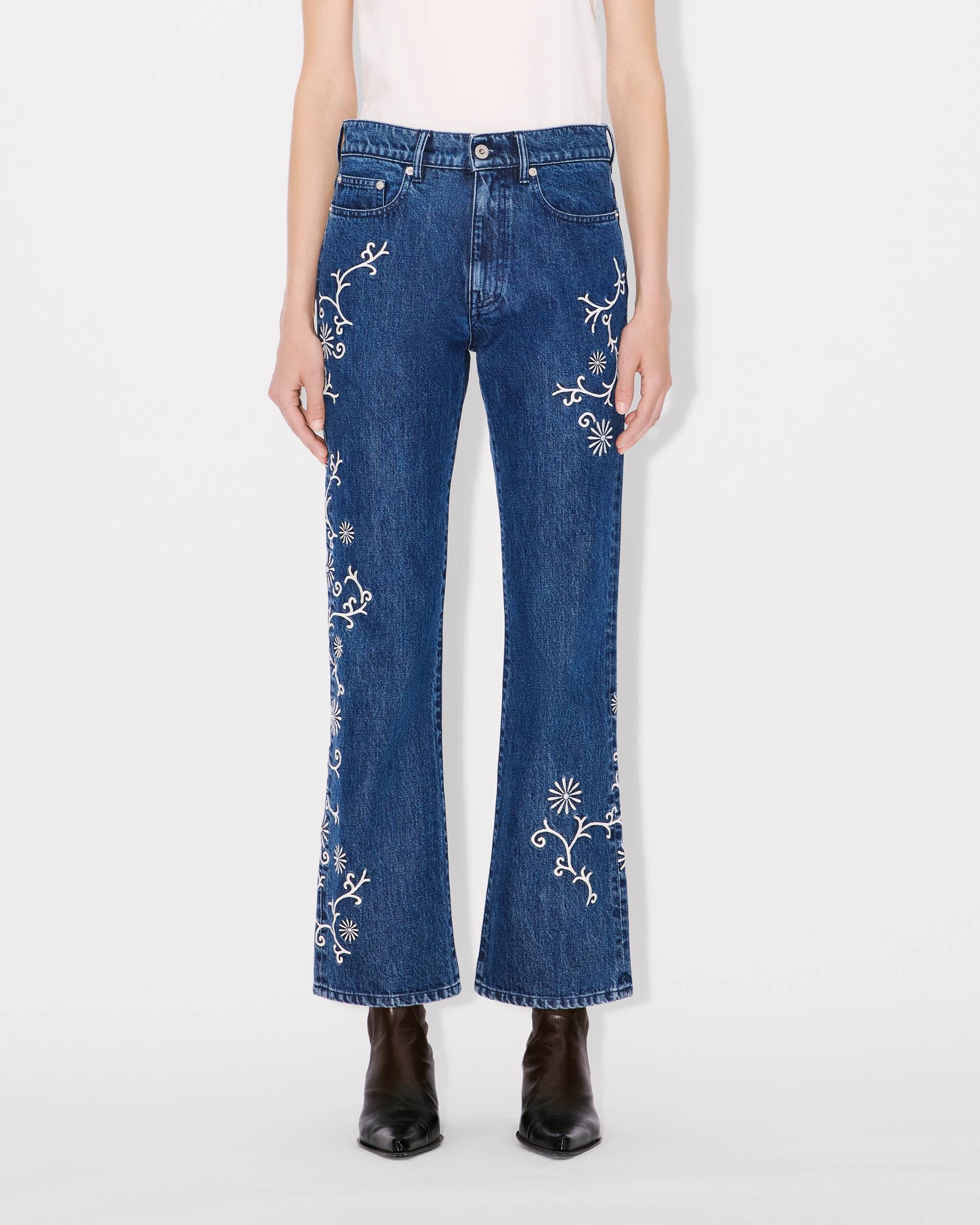 'KENZO Marguerite' BARA cropped embroidered jeans in japanese denim - 3