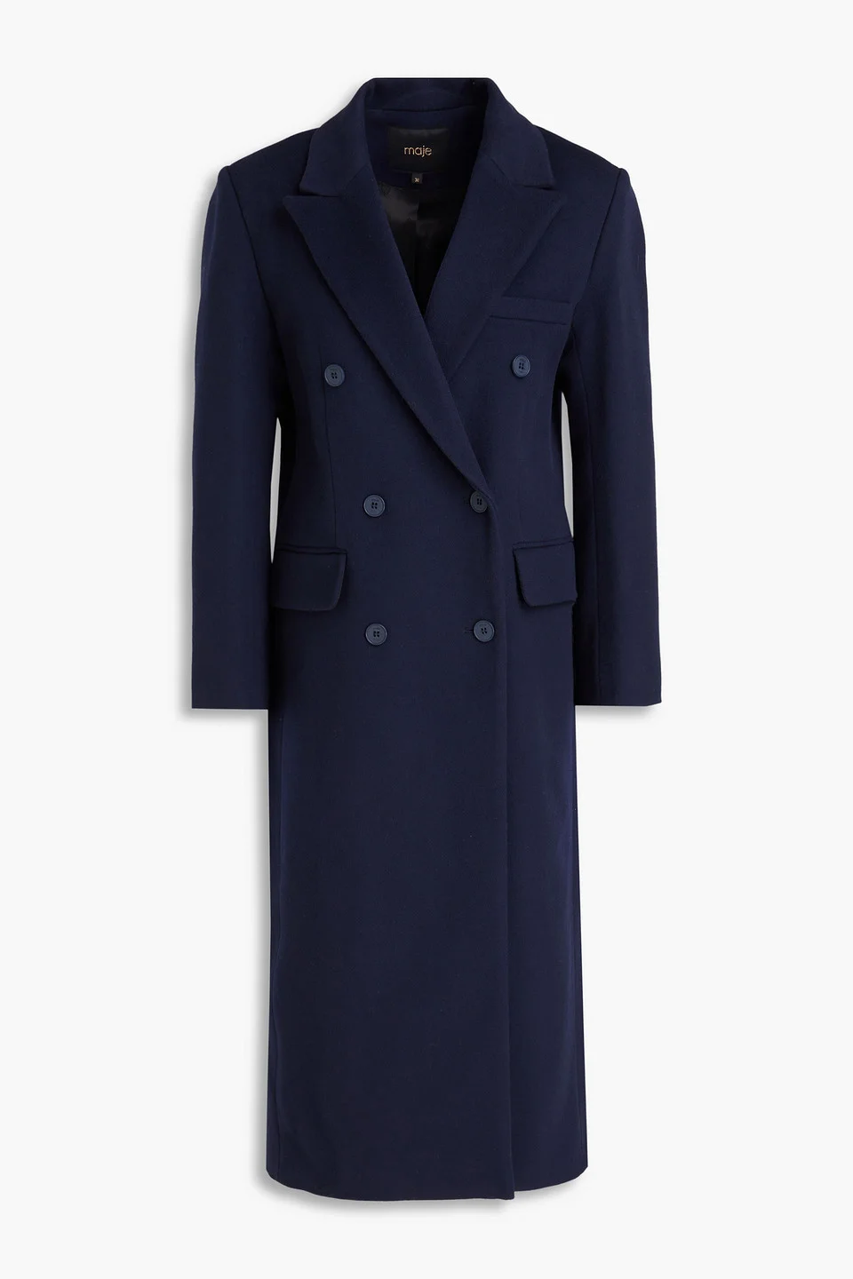 Double-breasted brushed wool-blend felt coat - 1