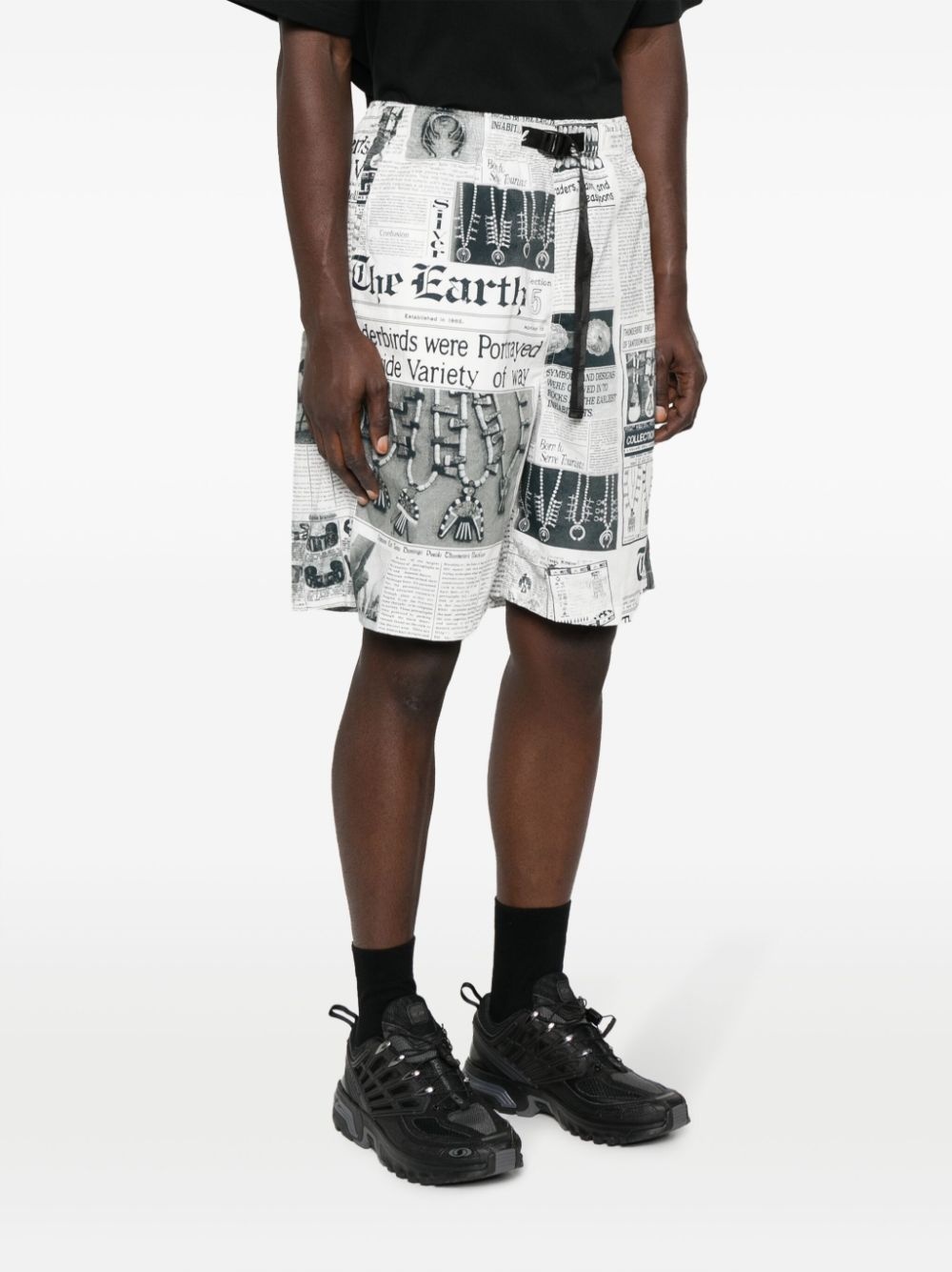 graphic-print cotton shorts - 3