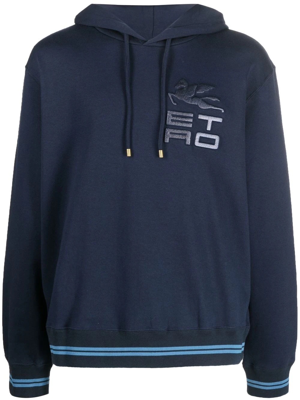 logo-print long-sleeve hoodie - 1