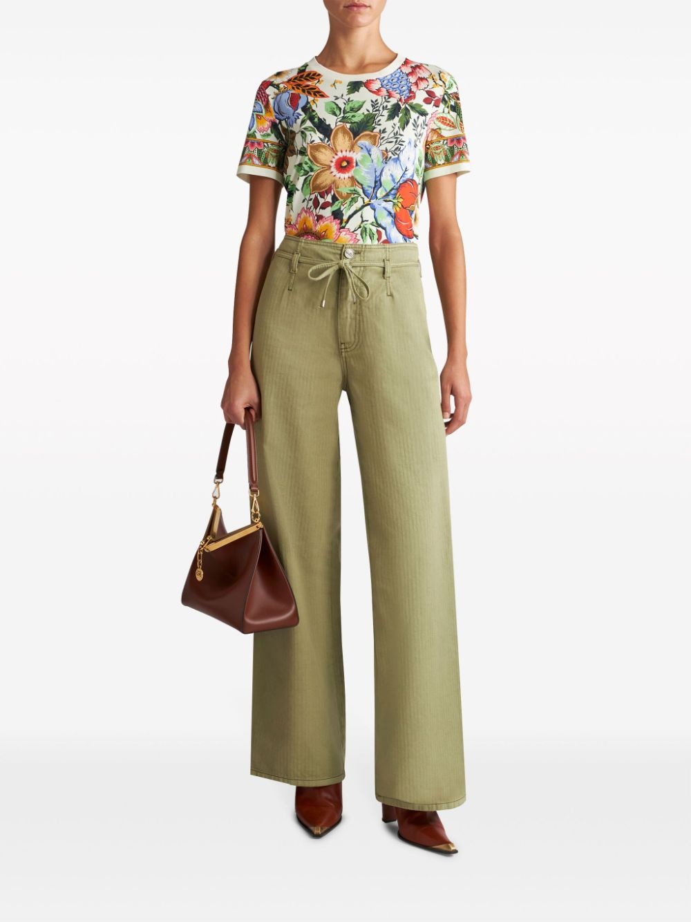 Pegaso-embroidered wide-leg jeans - 2