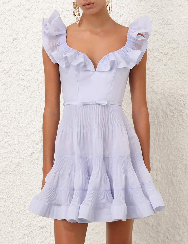 Zimmermann PLEATED FRILL MINI DRESS outlook