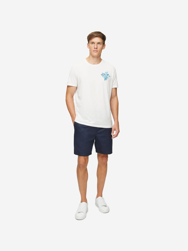 Derek Rose Men's T-Shirt Ripley 13 Pima Cotton Blue outlook