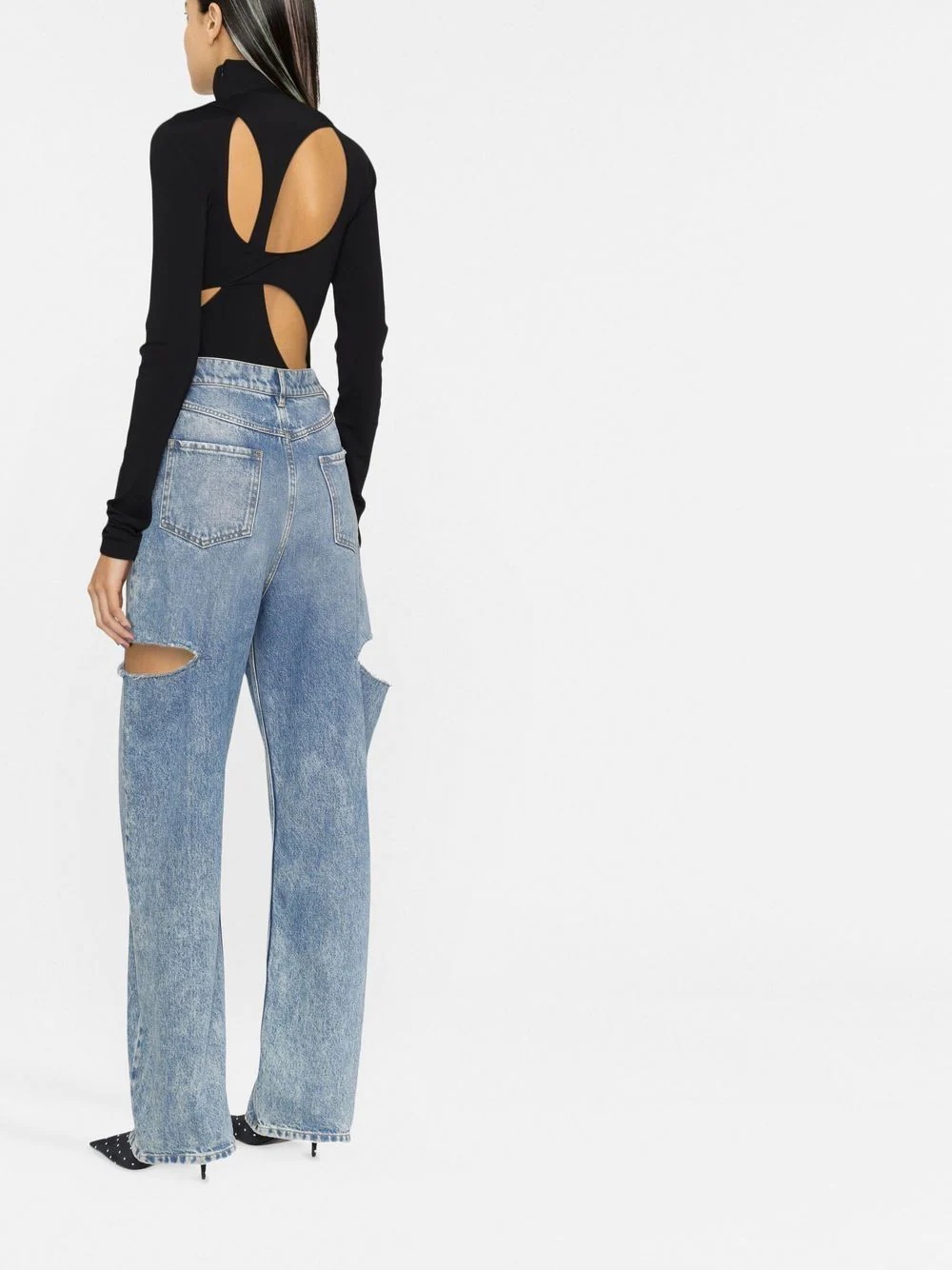 asymmetric cut-out top - 4