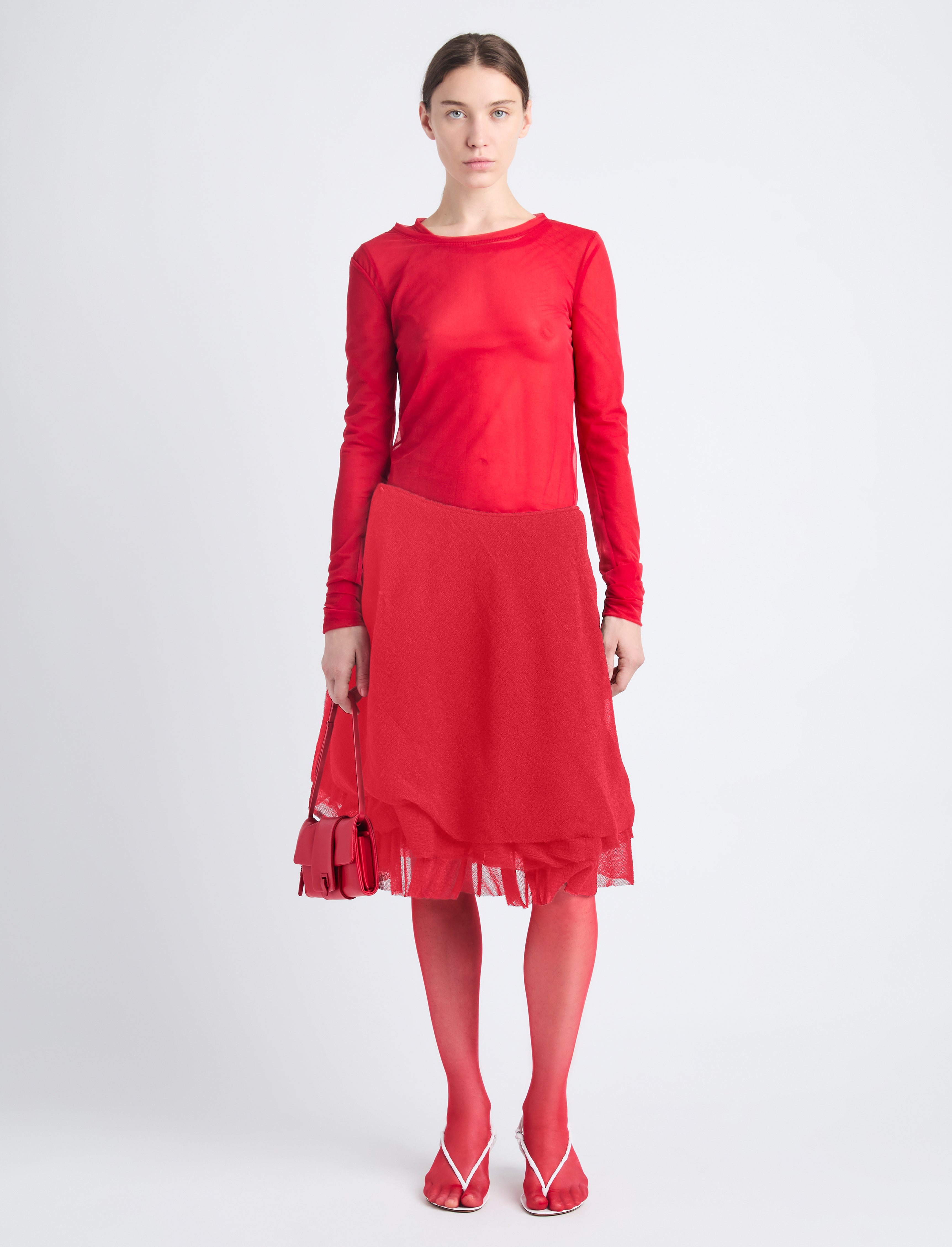 Dara Layered Top in Technical Nylon Jersey - 2