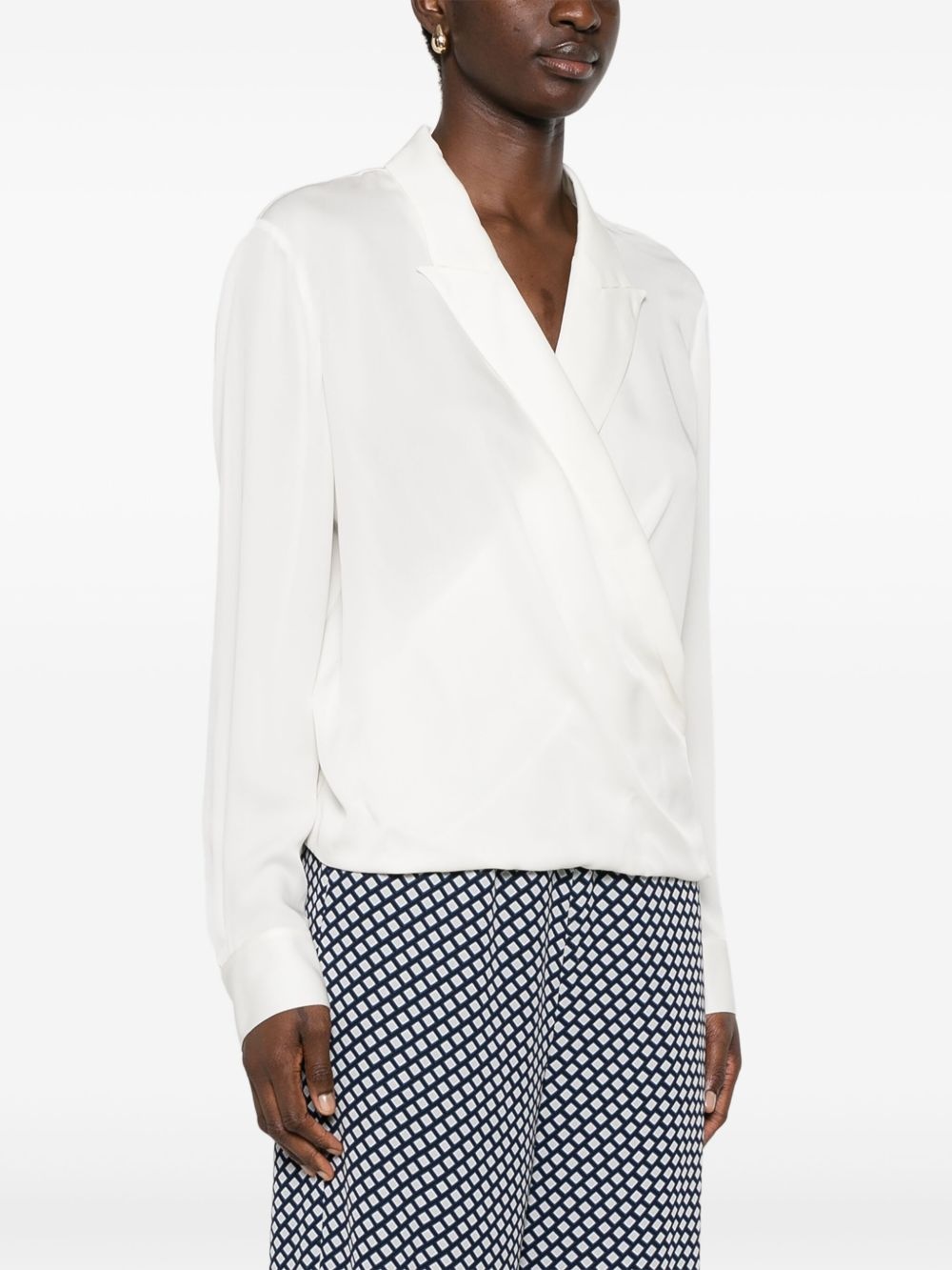 peak-lapels wrap blouse - 3