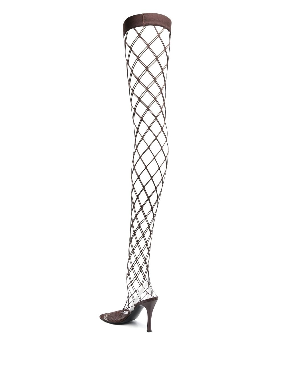 knee-high fishnet sandals - 3