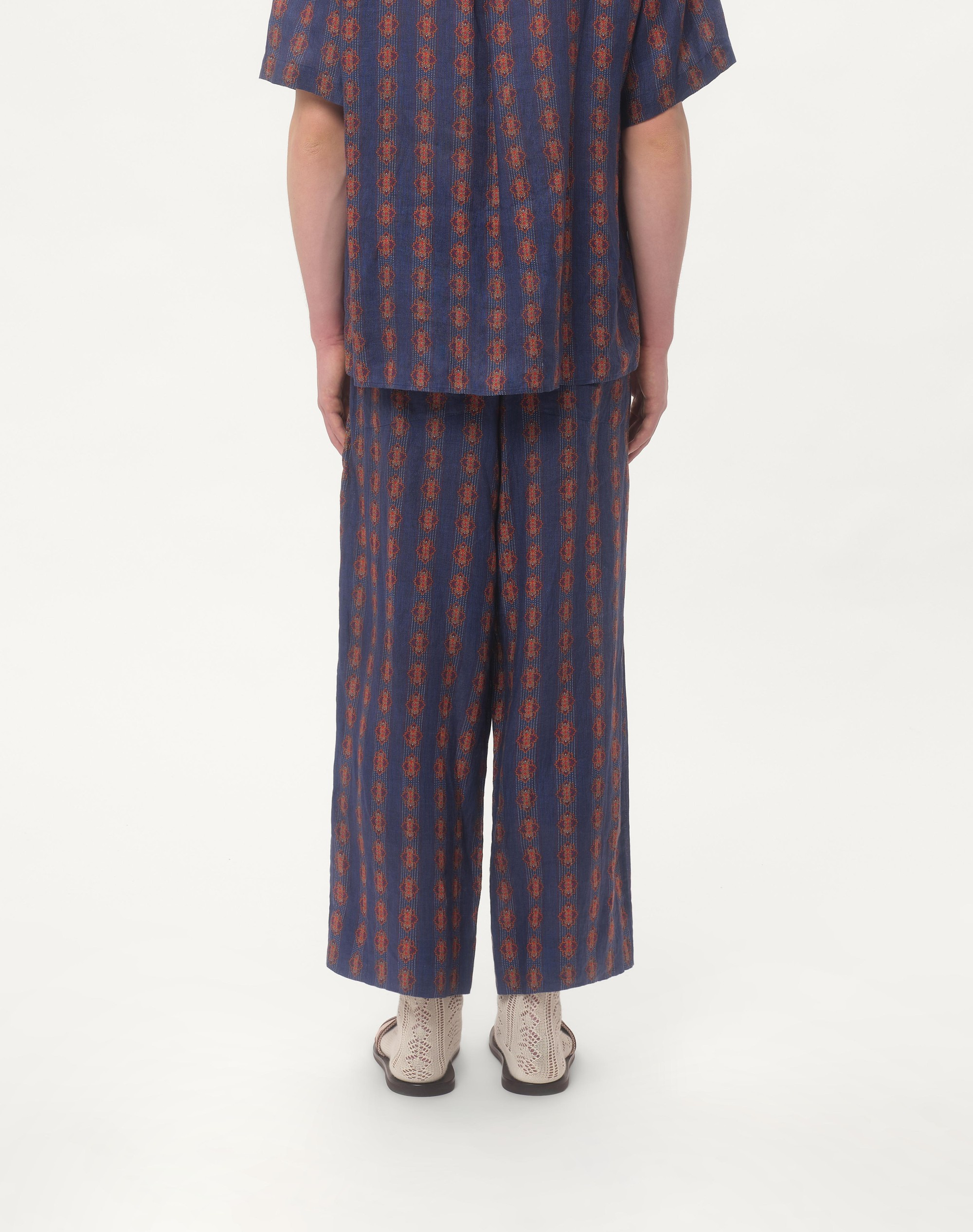 LINEN PAJAMA PANTS WITH VOYAGE IMAGINAIRE PRINT - 6