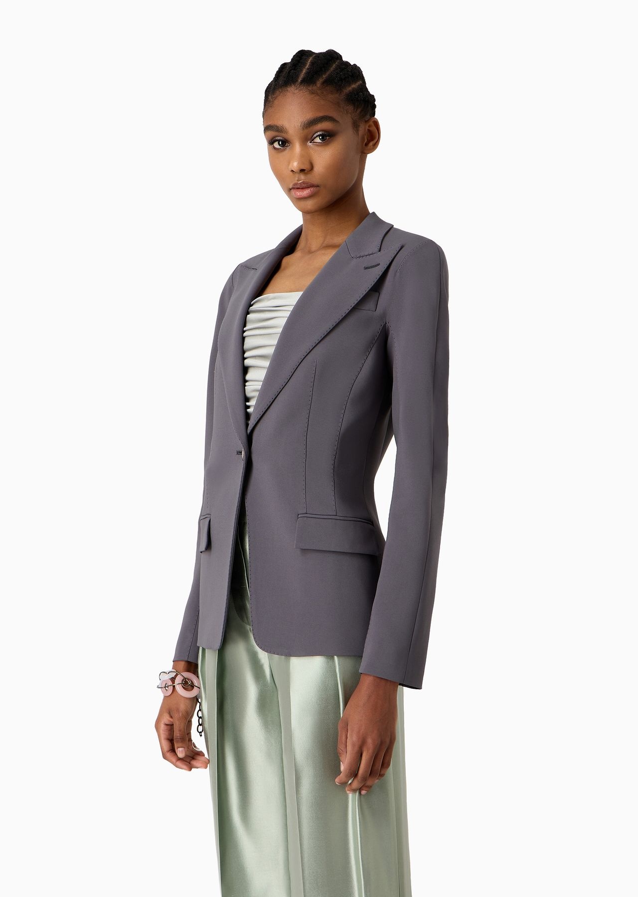 ASV viscose-cady single-breasted jacket - 2