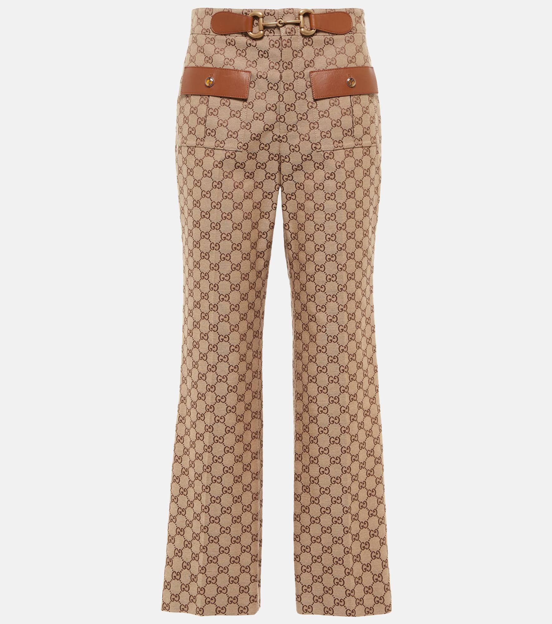 Horsebit GG canvas straight pants - 1