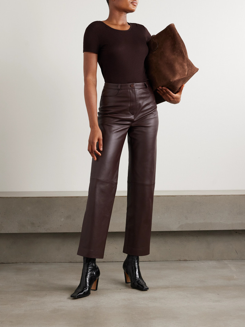 Loulou de Saison Cobe Paneled Leather Straight-leg Pants outlook