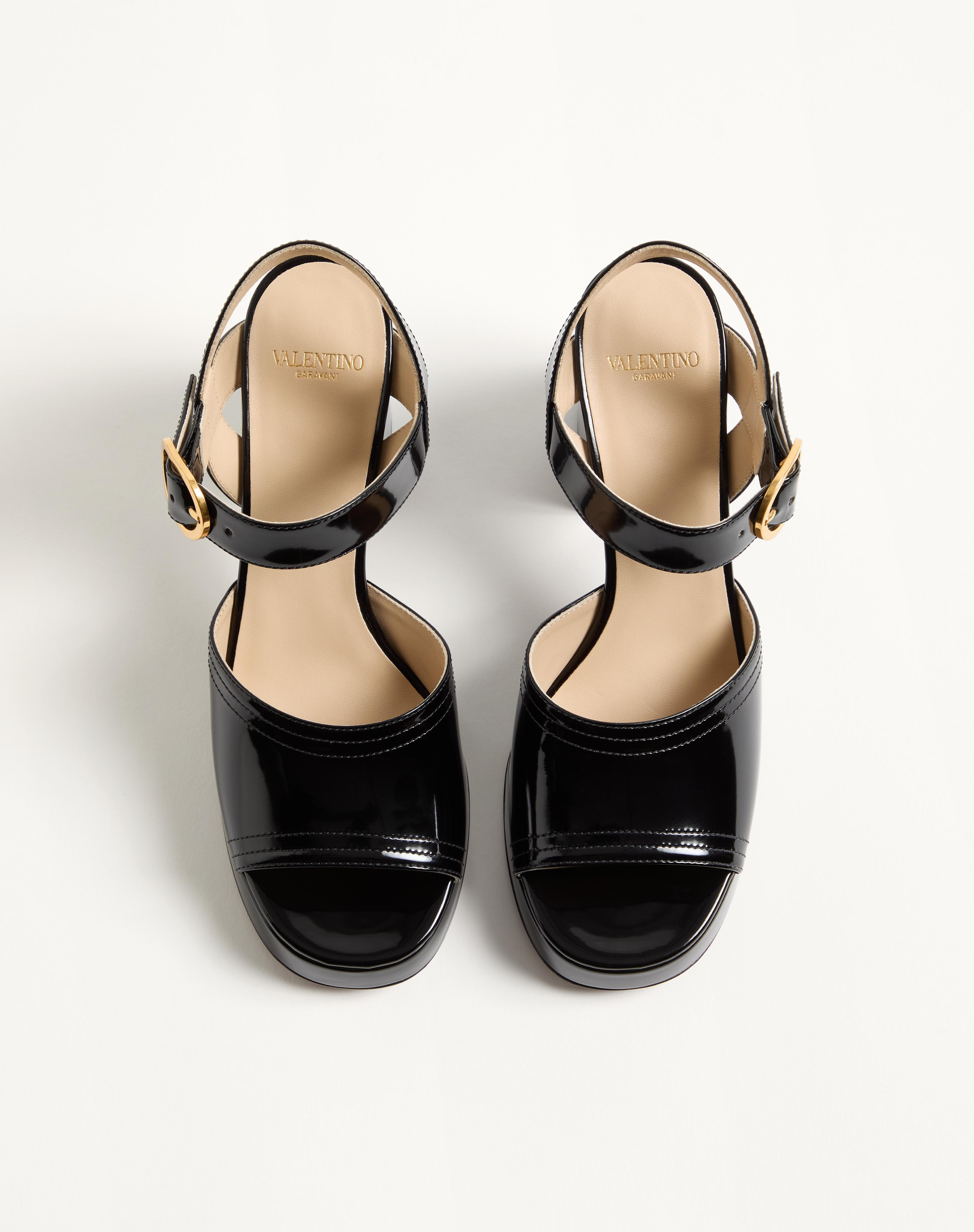 FAWCETTE PLATFORM SANDAL IN POLISHED CALFSKIN 100MM - 4