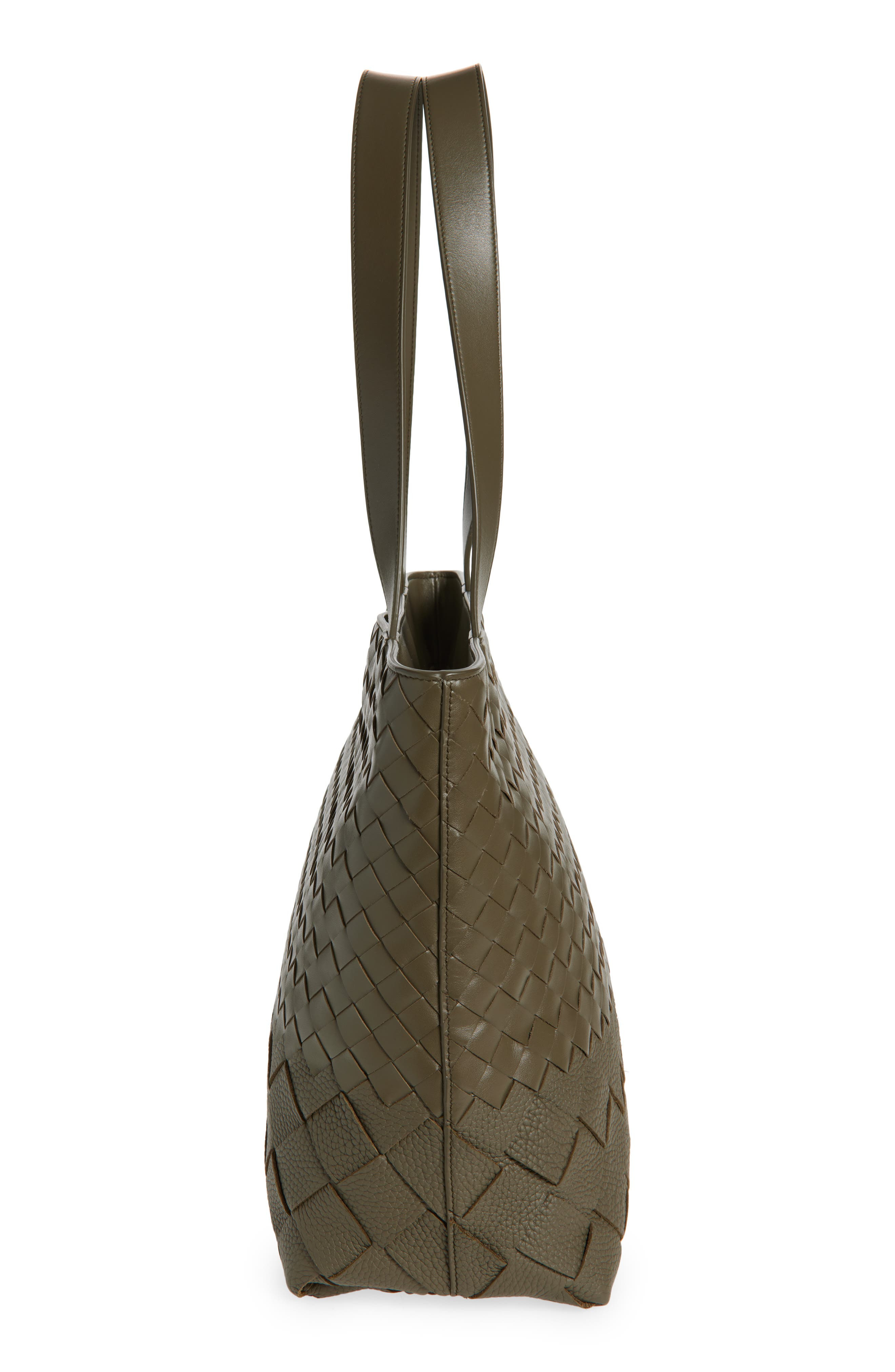 Bottega Veneta Small Intrecciato Leather Zip Tote in Cypress-Silver at Nordstrom - 5