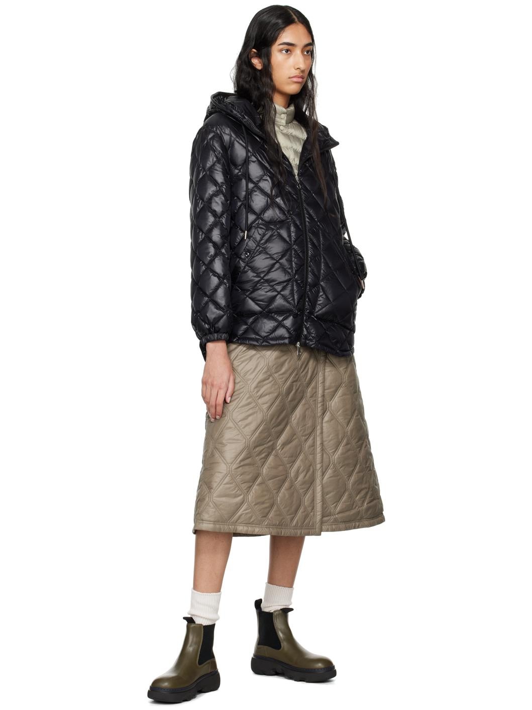 Black Hooded Down Jacket - 5