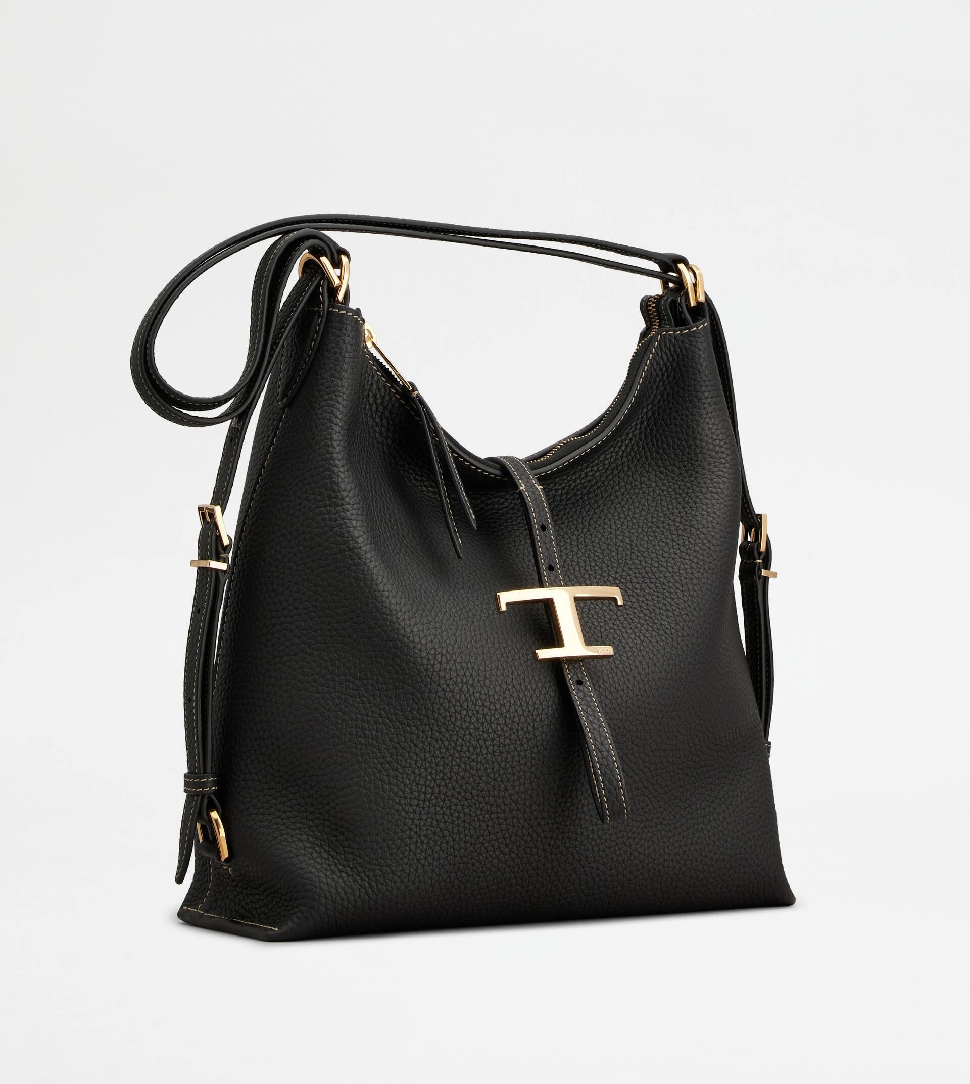 T TIMELESS SHOULDER BAG IN LEATHER SMALL - BLACK - 2