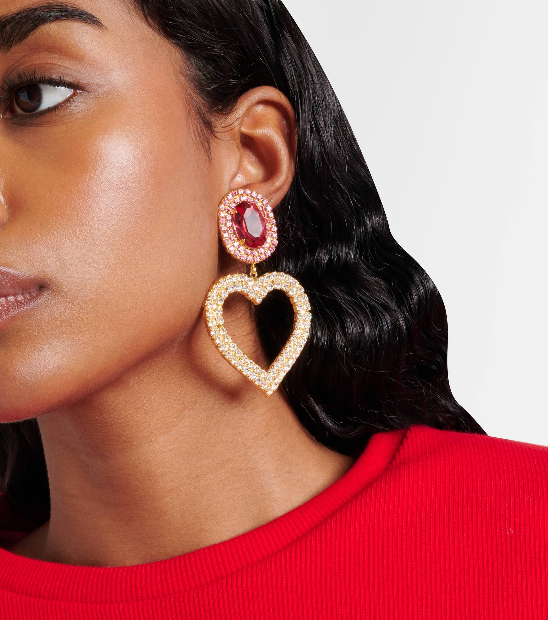 Crystal-embellished clip-on earrings - 6