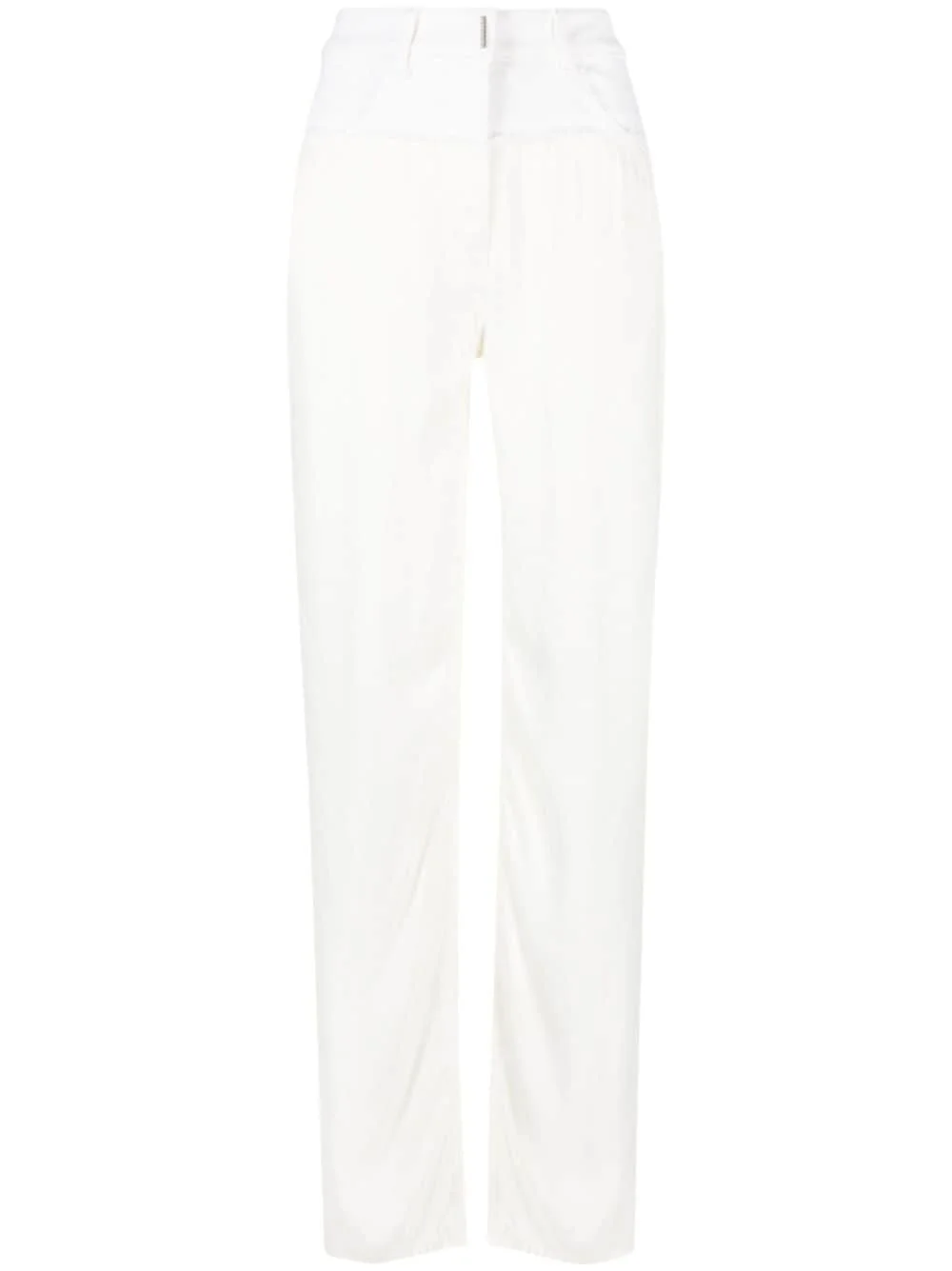 patchwork-detail high-waisted trousers - 1