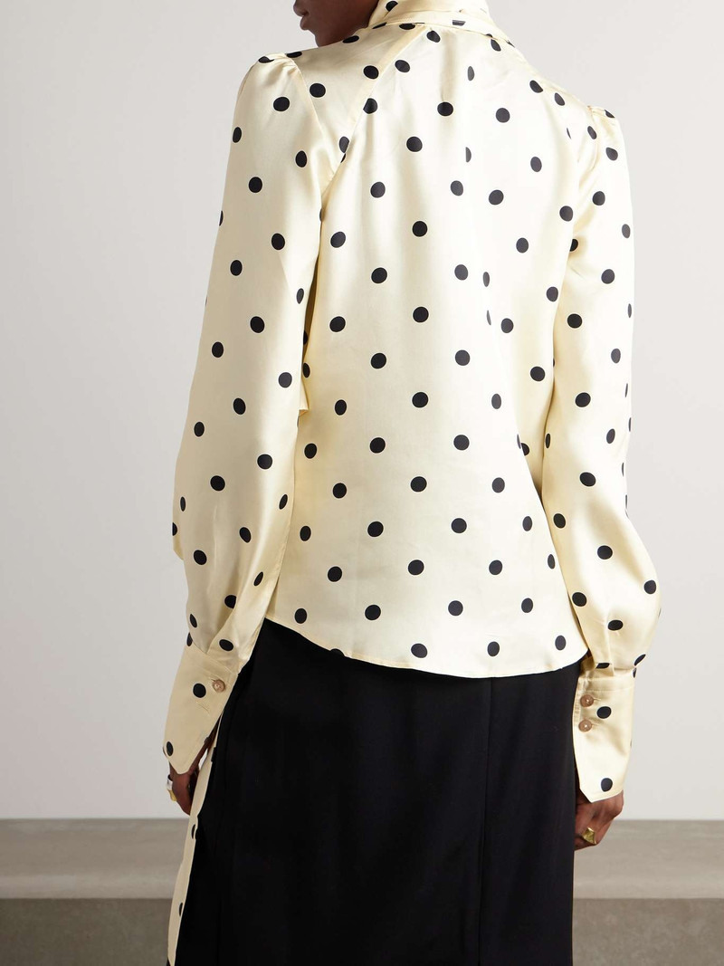 Pussy-bow polka-dot silk-twill blouse 4