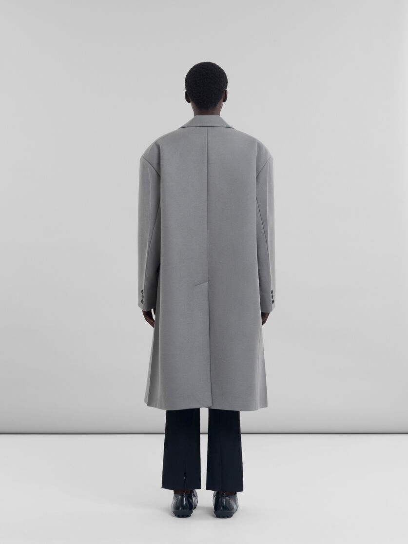 GRAY WOOL OVERSIZED COAT - 3