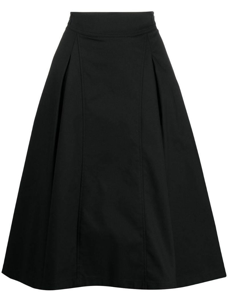 box-pleat A-line midi skirt - 1