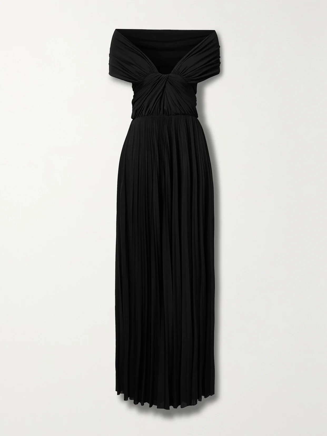 Off-the-shoulder Draped Jersey Maxi Dress - 1
