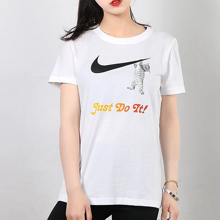 (WMNS) Nike Slogan logo Solid Color Training 'White' DA2481-100 - 3