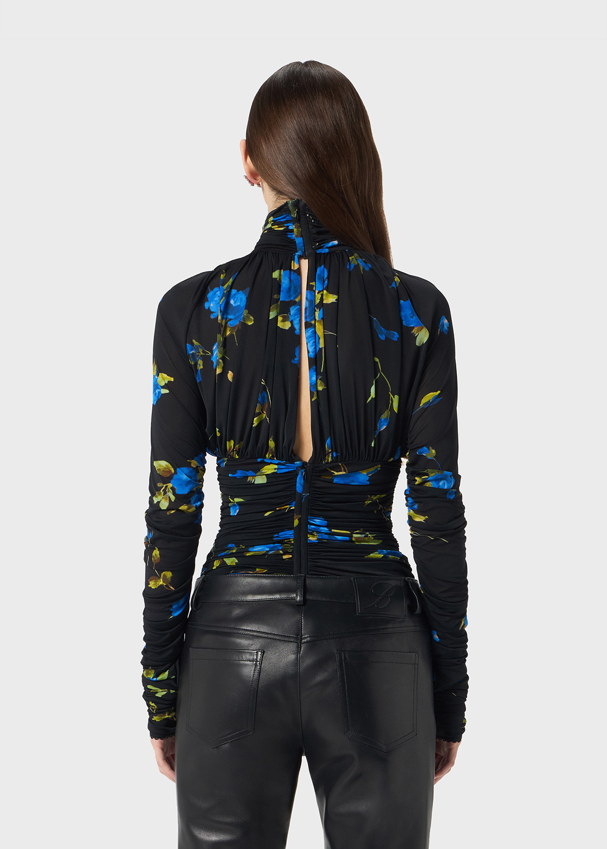 PRINTED JERSEY BODYSUIT WITH CUT-OUT - 4