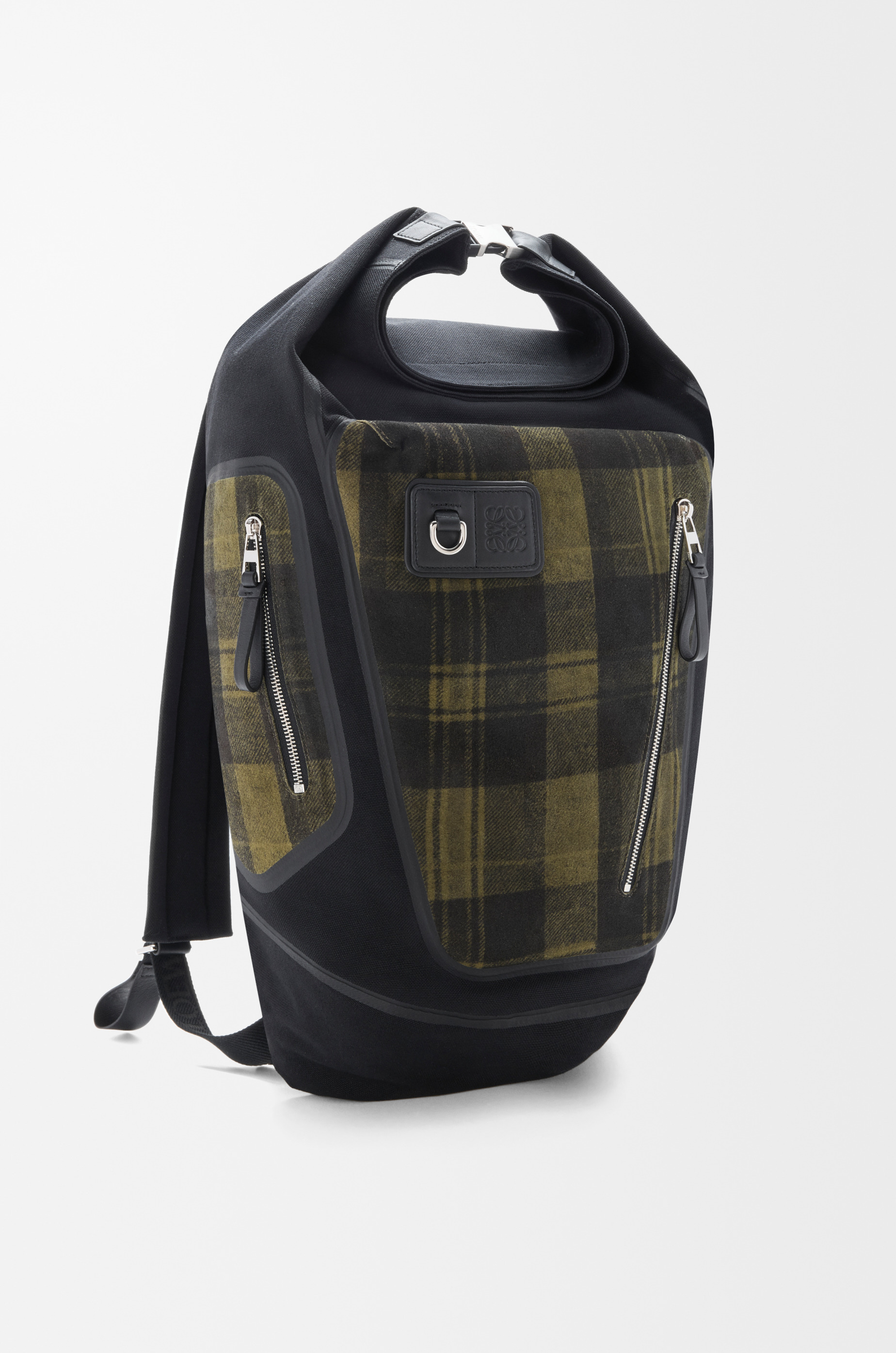 Flex roll-top backpack in canvas and brushed suede - 2