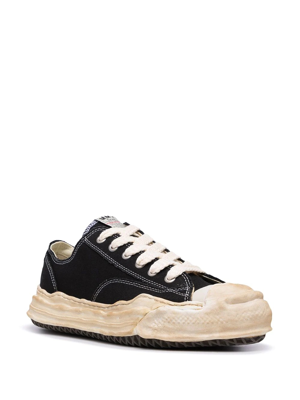 distressed-finish low top sneakers - 2