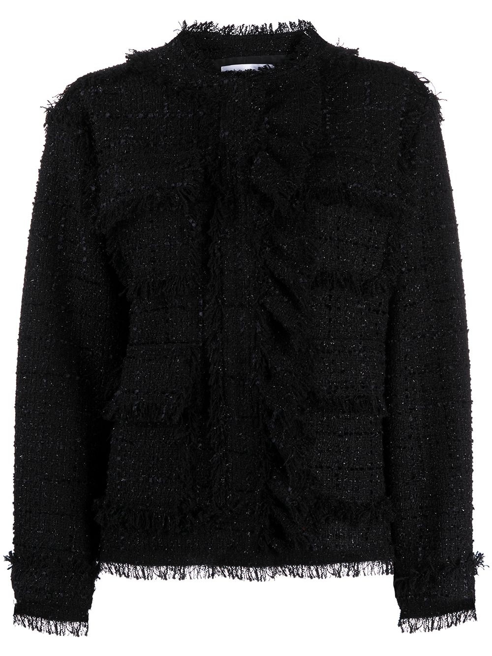 frayed tweed jacket - 1