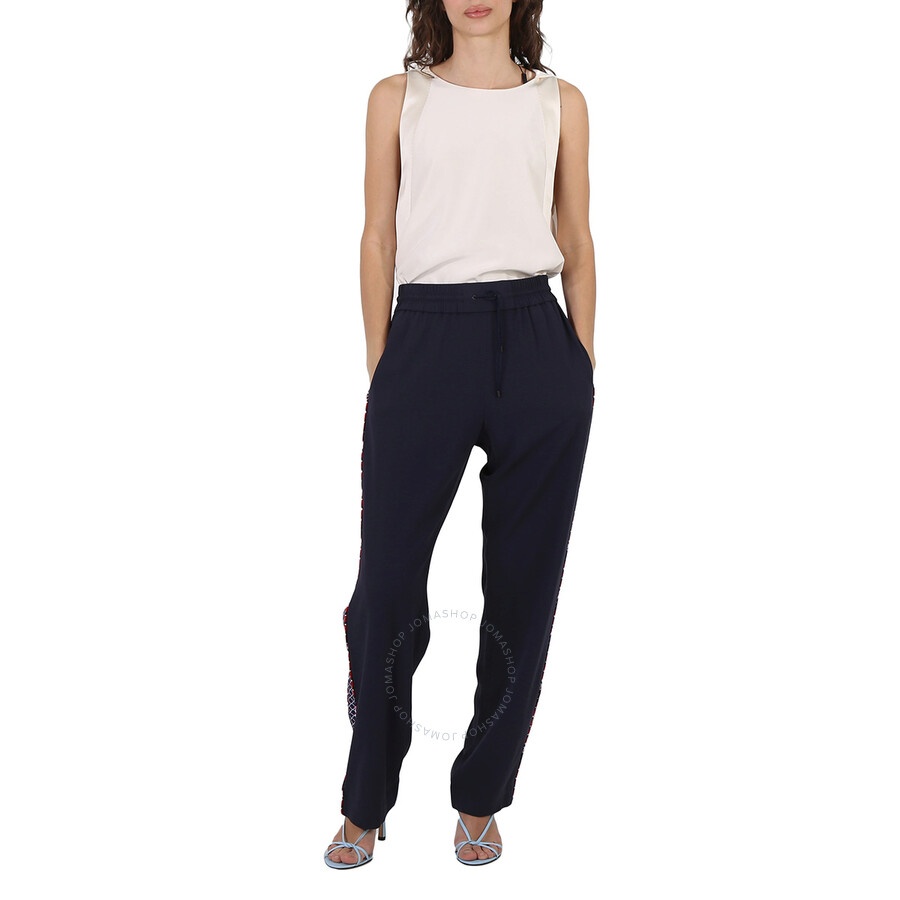 Kenzo Midnight Blue Straight-Leg Cropped Track Pants - 6
