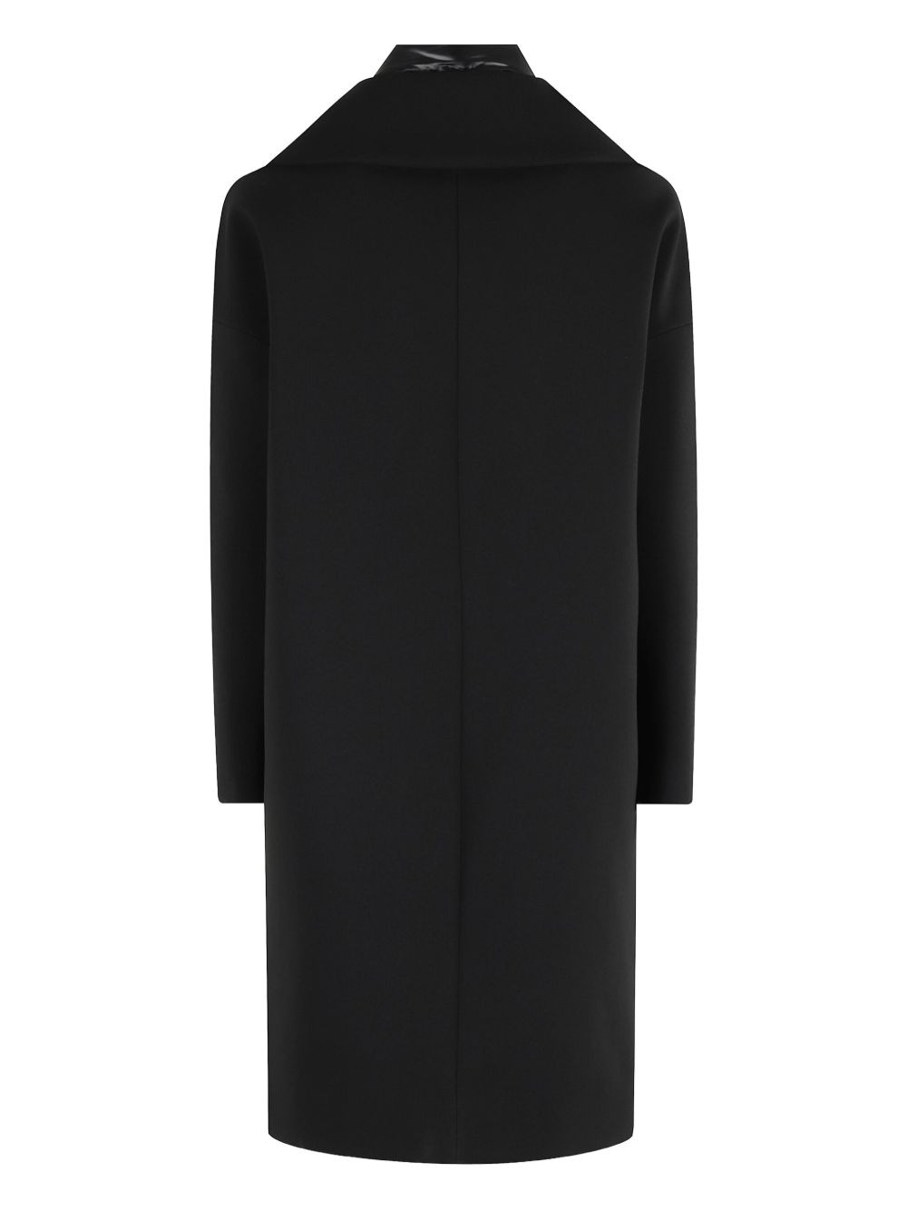 detachable-collar single-breasted wool coat - 2