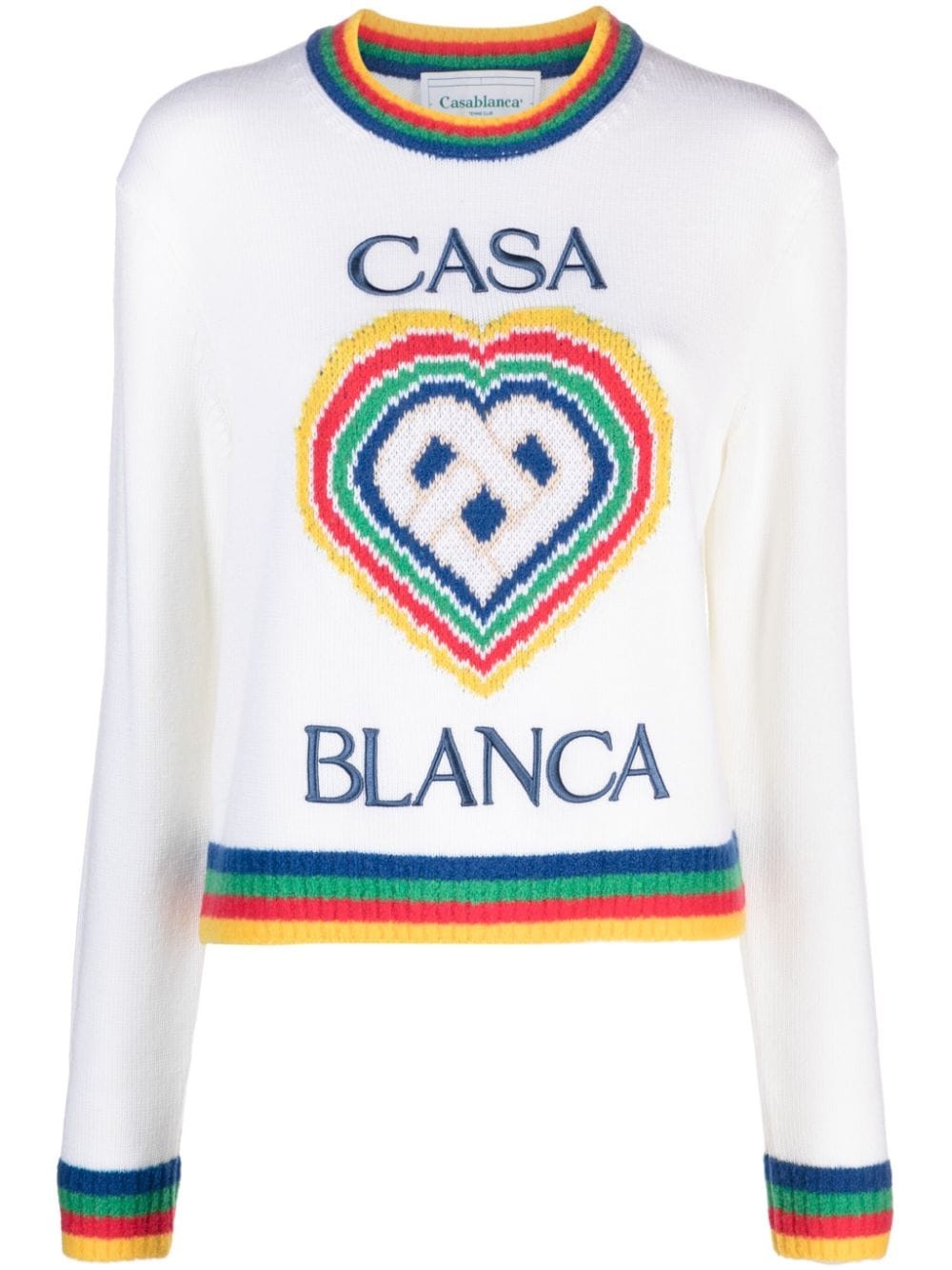 Heart logo-intarsia bouclé jumper - 1