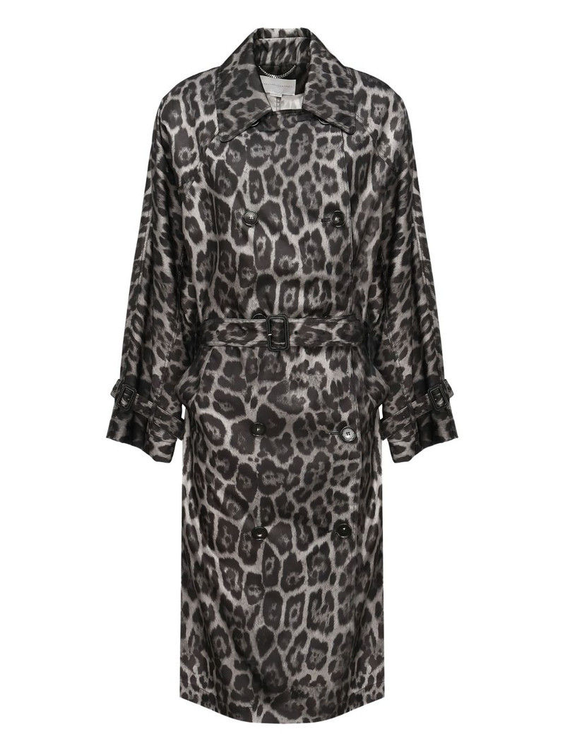 leopard 인쇄 벨트 트렌치 코트 1