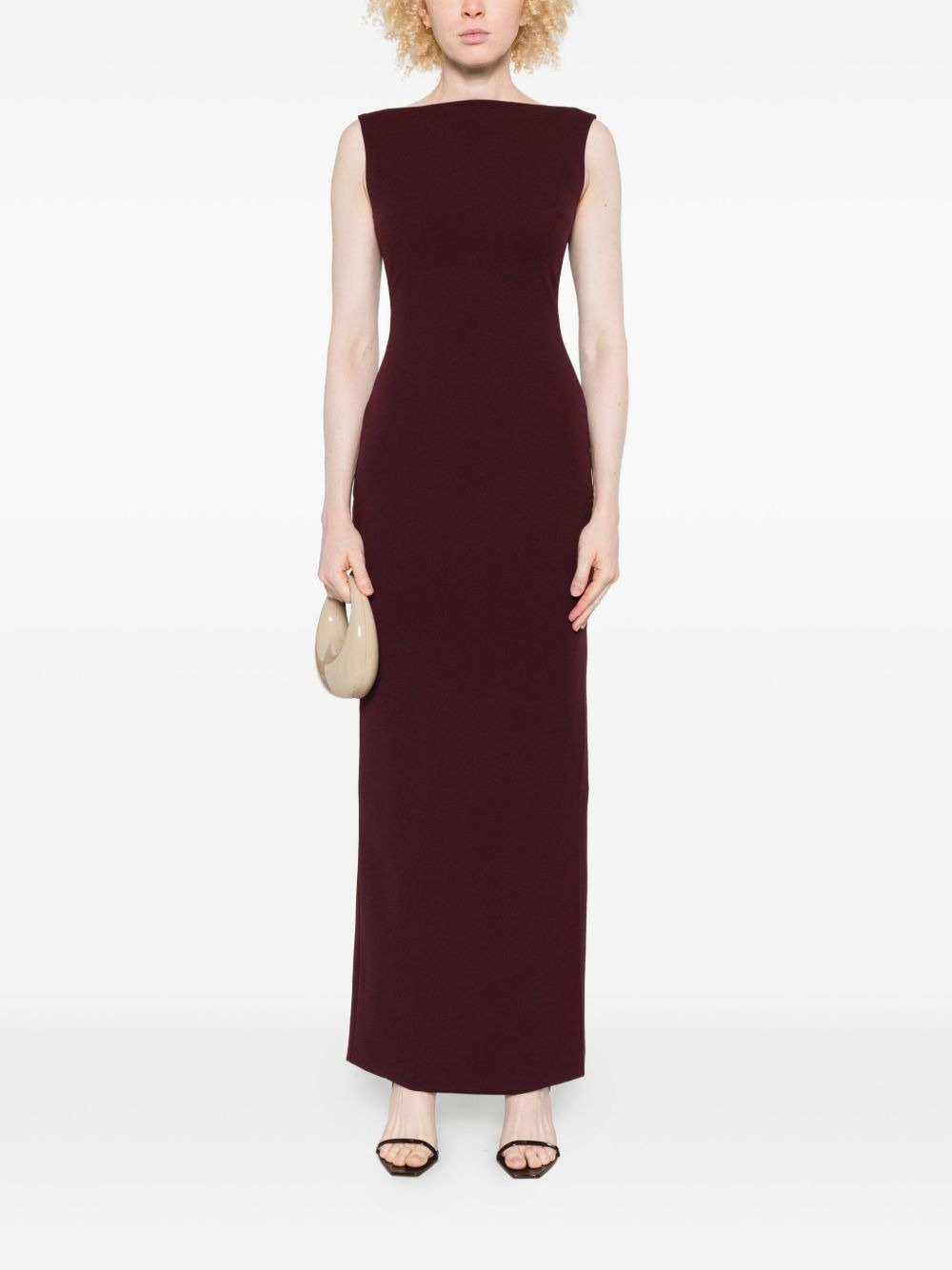 sleeveless boat-neck maxi dress - 2