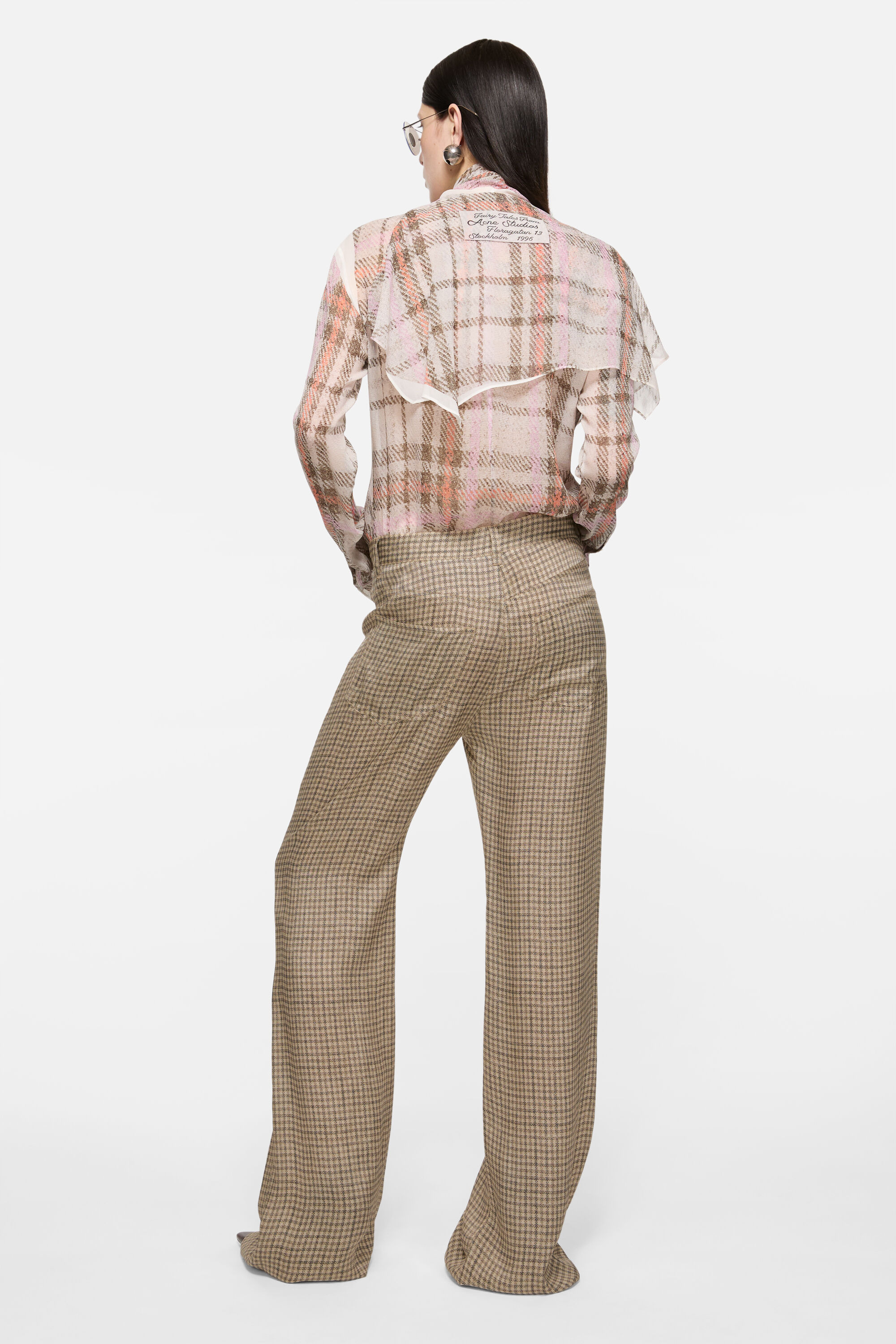 Check tailored trousers - Beige - 3