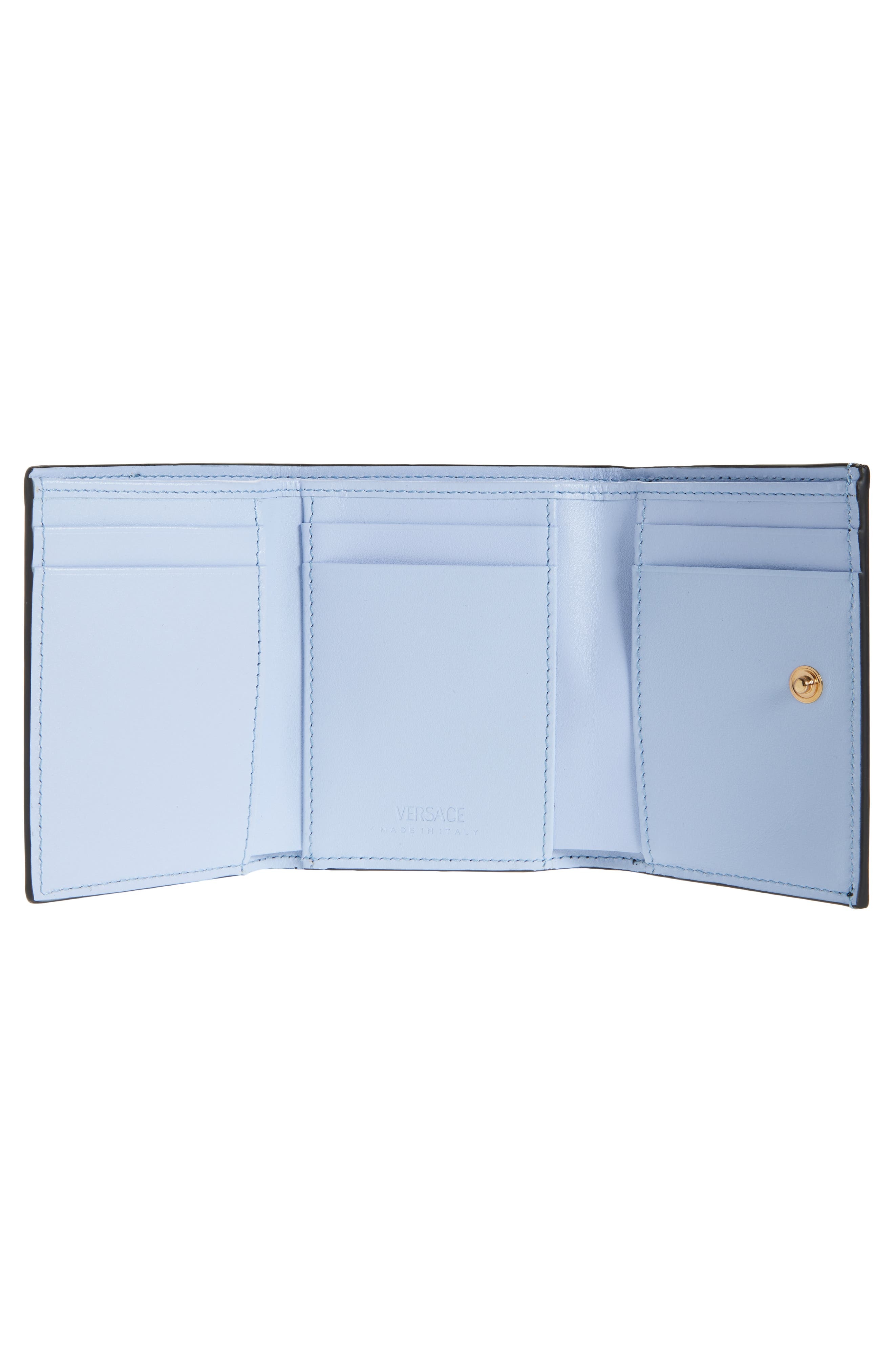 Versace Trifold Leather Wallet in Black-Versace Gold at Nordstrom - 2